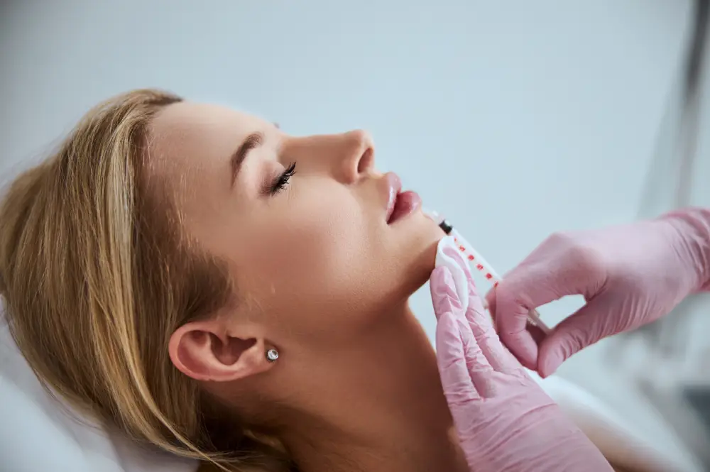 a woman getting botox injection