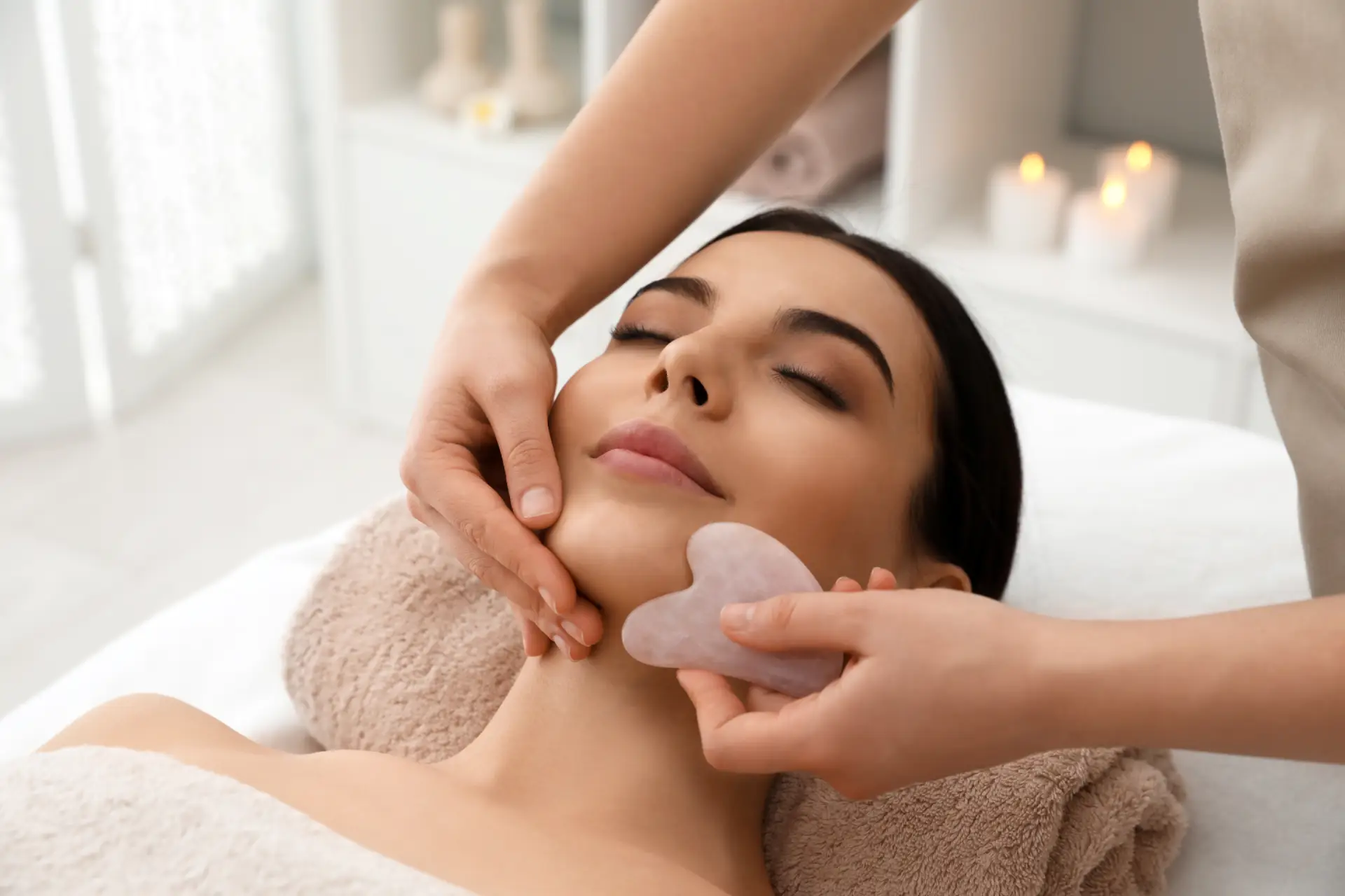 a woman receiving a massage