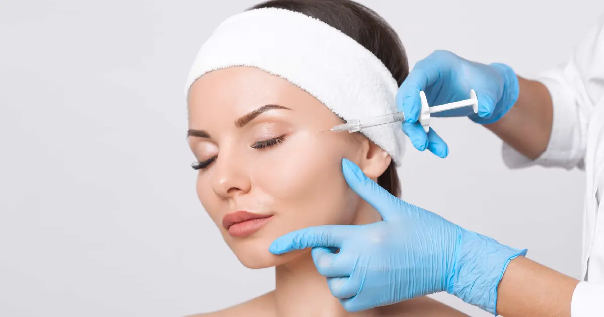 Patient receiving Sculptra treatment in Olympia, Washington for facial volume restoration