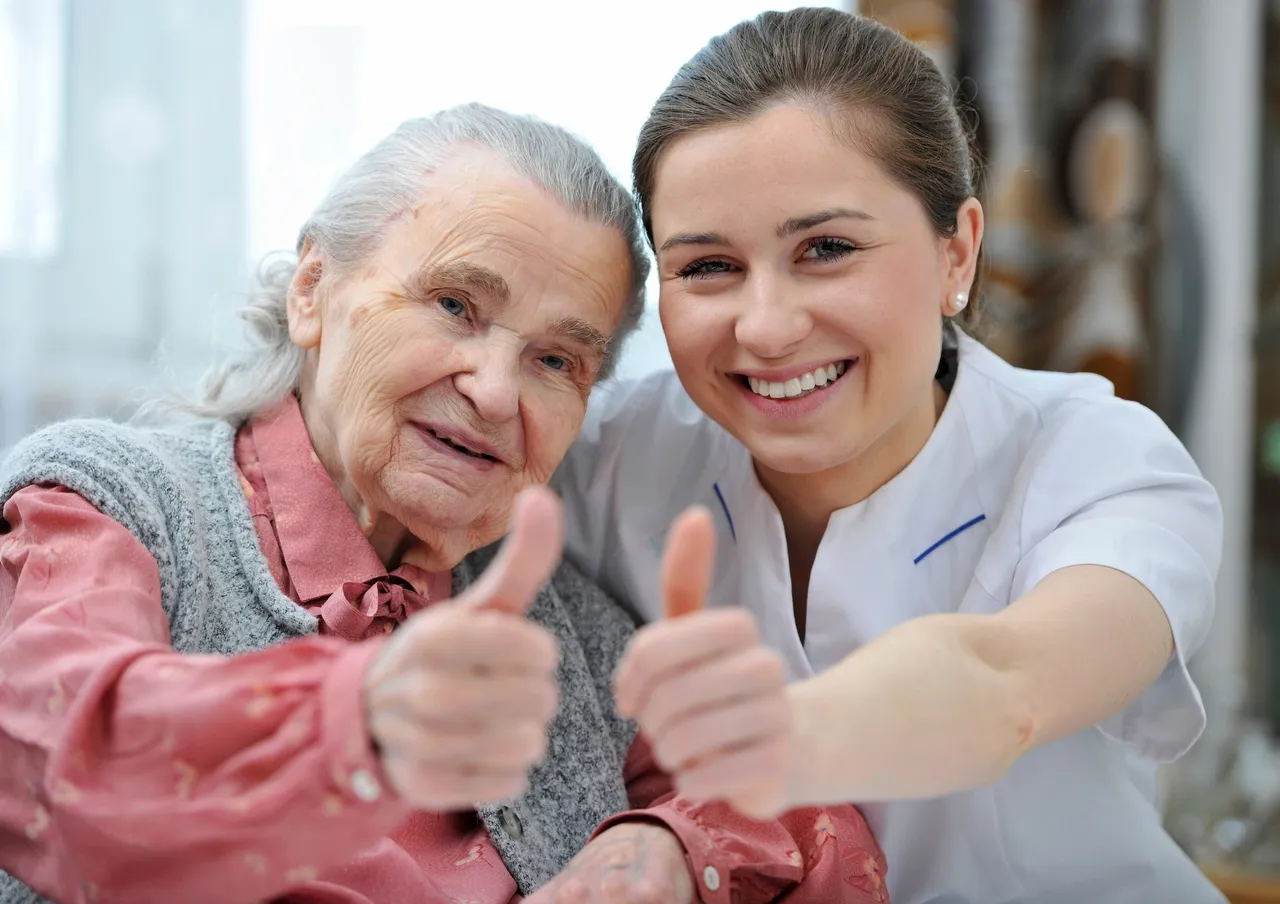 a woman and a woman giving thumbs up - dehydration and aging a hidden risk for seniors 1